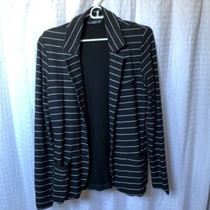 Casual black and white striped blazer